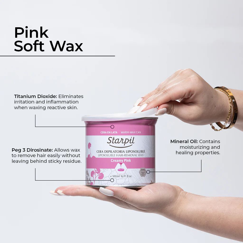Creamy Pink Soft Strip Wax (500ml) - Image 5